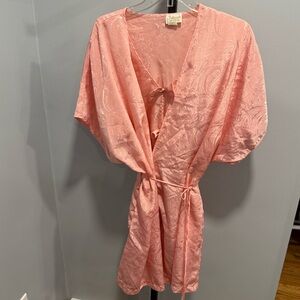 Intimate Moods Vintage Pink Two Piece Nightgown Robe Pajama Set, size 2X